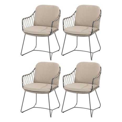 Taste 4SO Prego dining tuinstoel rope antraciet taupe Taste 4SO set van 4 Taste 4SO Prego dining tuinstoel rope antraciet taupe Taste 4SO set van 4