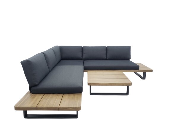 AVH-Collectie La Dolce Vita hoek platform loungeset 3 delig aluminium antraciet AVH-Collectie La Dolce Vita hoek platform loungeset 3 delig aluminium antraciet