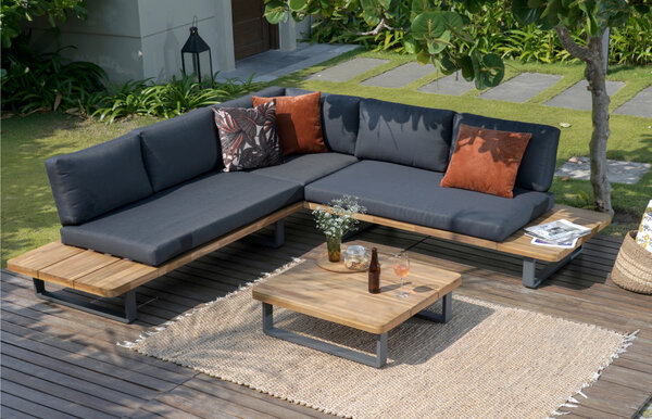 AVH-Collectie La Dolce Vita hoek platform loungeset 3 delig aluminium antraciet AVH-Collectie La Dolce Vita hoek platform loungeset 3 delig aluminium antraciet