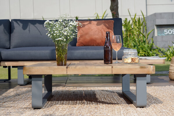 AVH-Collectie La Dolce Vita hoek platform loungeset 3 delig aluminium antraciet AVH-Collectie La Dolce Vita hoek platform loungeset 3 delig aluminium antraciet