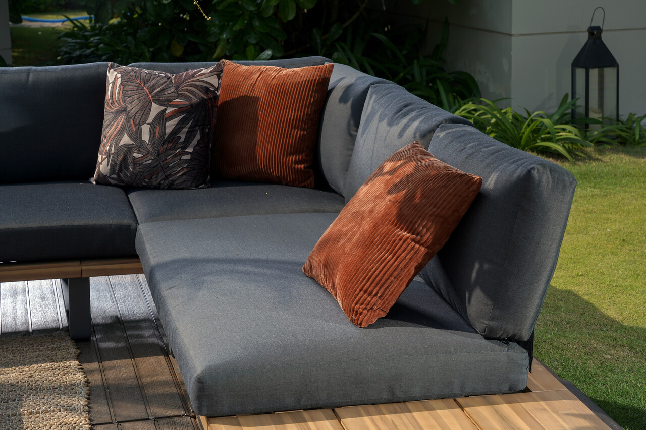 AVH-Collectie La Dolce Vita hoek platform loungeset 3 delig aluminium antraciet AVH-Collectie La Dolce Vita hoek platform loungeset 3 delig aluminium antraciet