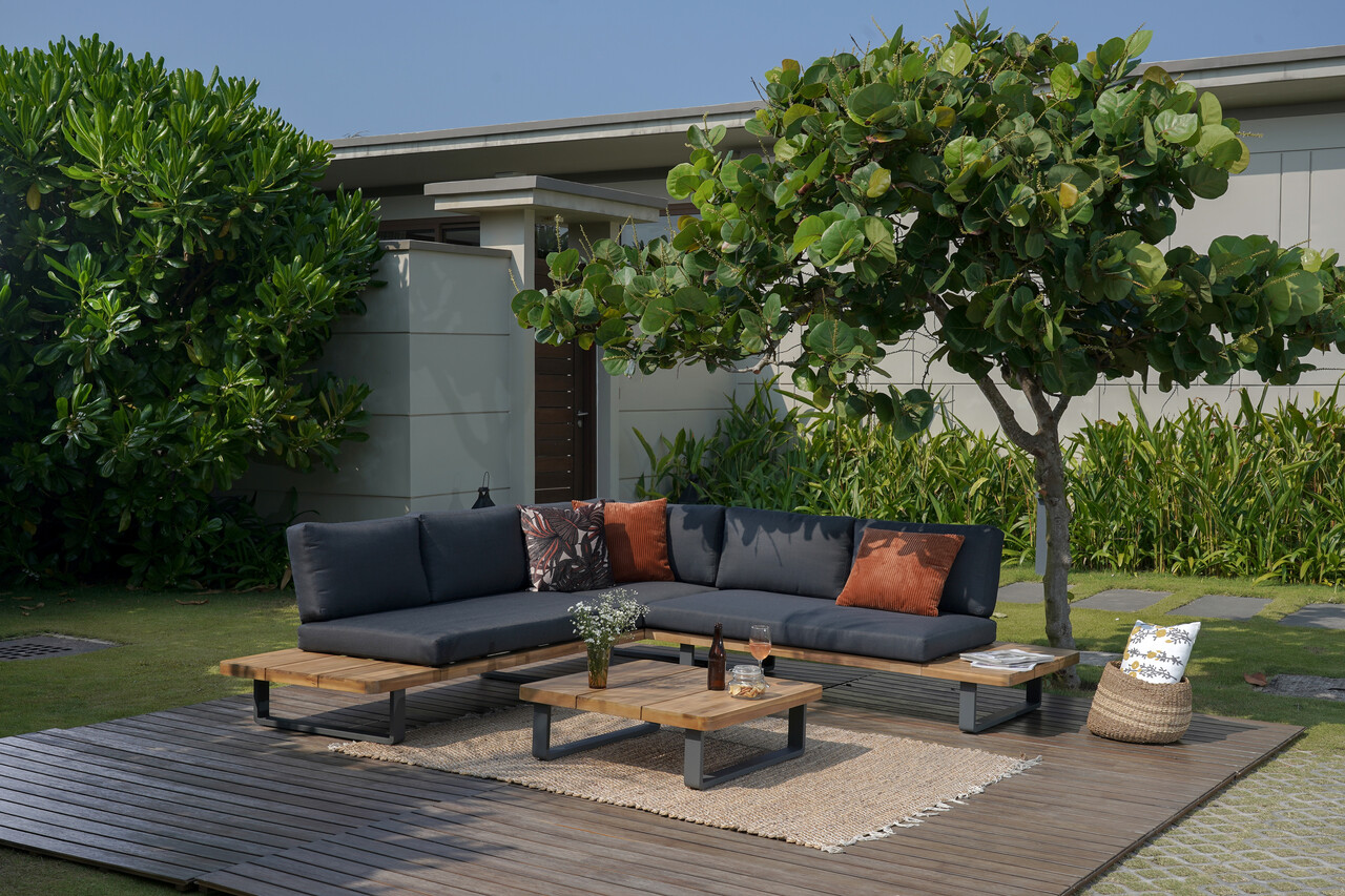 AVH-Collectie La Dolce Vita hoek platform loungeset 3 delig aluminium antraciet AVH-Collectie La Dolce Vita hoek platform loungeset 3 delig aluminium antraciet