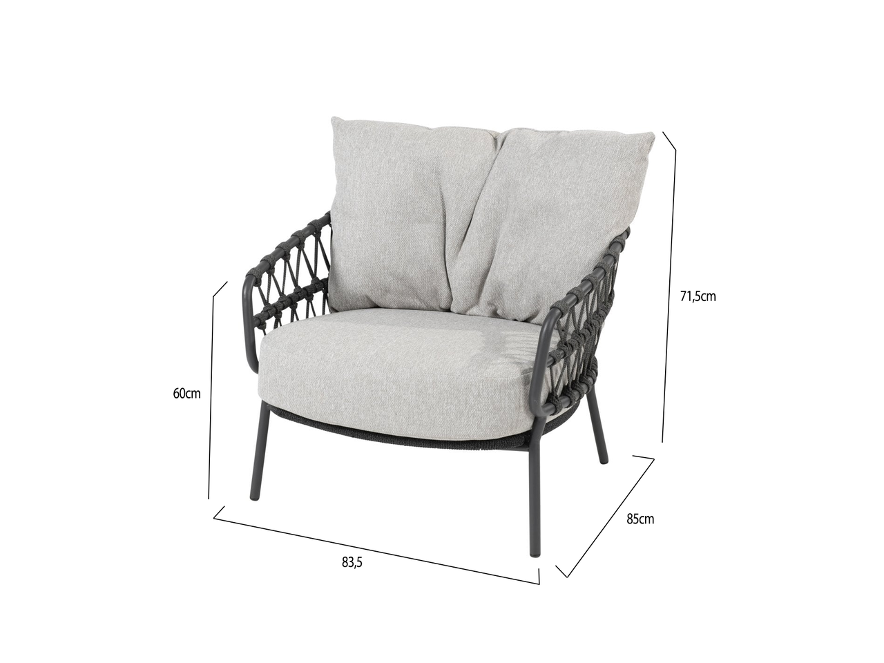 4 Seasons Outdoor Calpi lounge tuinstoel met 2 kussens antraciet 4 Seasons Outdoor 4 Seasons Outdoor Calpi lounge tuinstoel met 2 kussens antraciet 4 Seasons Outdoor