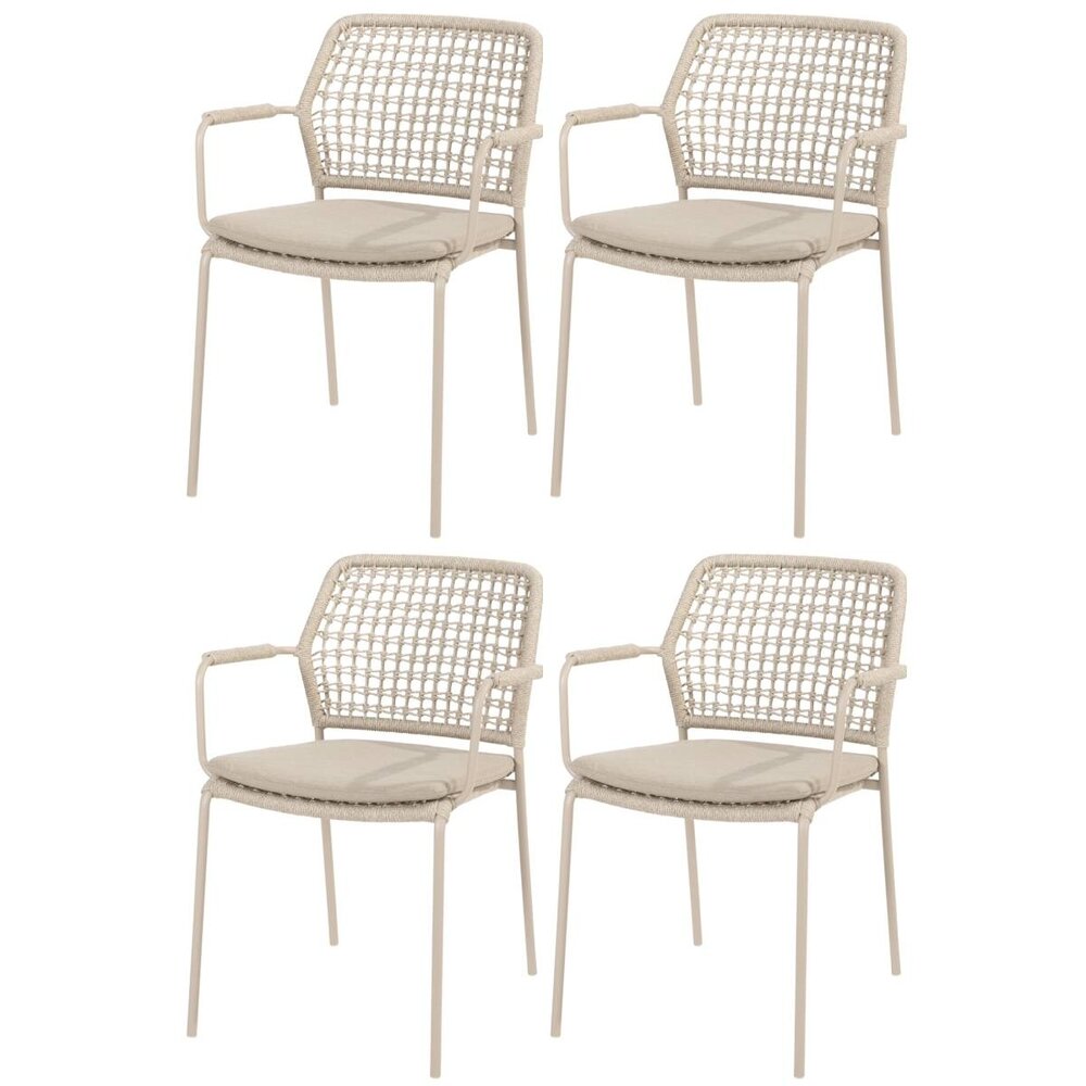 4 Seasons Outdoor Barista dining tuinstoel stapelbaar latte Taste 4SO set van 4 4 Seasons Outdoor Barista dining tuinstoel stapelbaar latte Taste 4SO set van 4