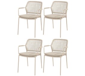 4 Seasons Outdoor Barista dining tuinstoel stapelbaar latte Taste 4SO set van 4 4 Seasons Outdoor Barista dining tuinstoel stapelbaar latte Taste 4SO set van 4