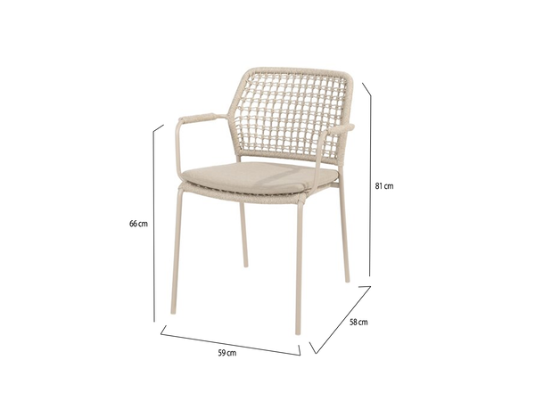 4 Seasons Outdoor Barista dining tuinstoel stapelbaar latte Taste 4SO set van 6 4 Seasons Outdoor Barista dining tuinstoel stapelbaar latte Taste 4SO set van 6