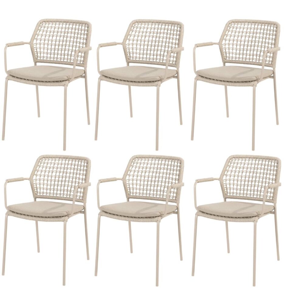 4 Seasons Outdoor Barista dining tuinstoel stapelbaar latte Taste 4SO set van 6 4 Seasons Outdoor Barista dining tuinstoel stapelbaar latte Taste 4SO set van 6