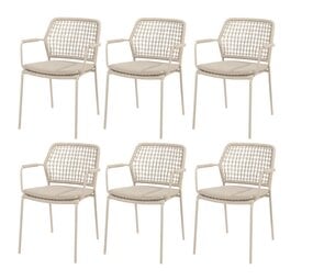 4 Seasons Outdoor Barista dining tuinstoel stapelbaar latte Taste 4SO set van 6 4 Seasons Outdoor Barista dining tuinstoel stapelbaar latte Taste 4SO set van 6