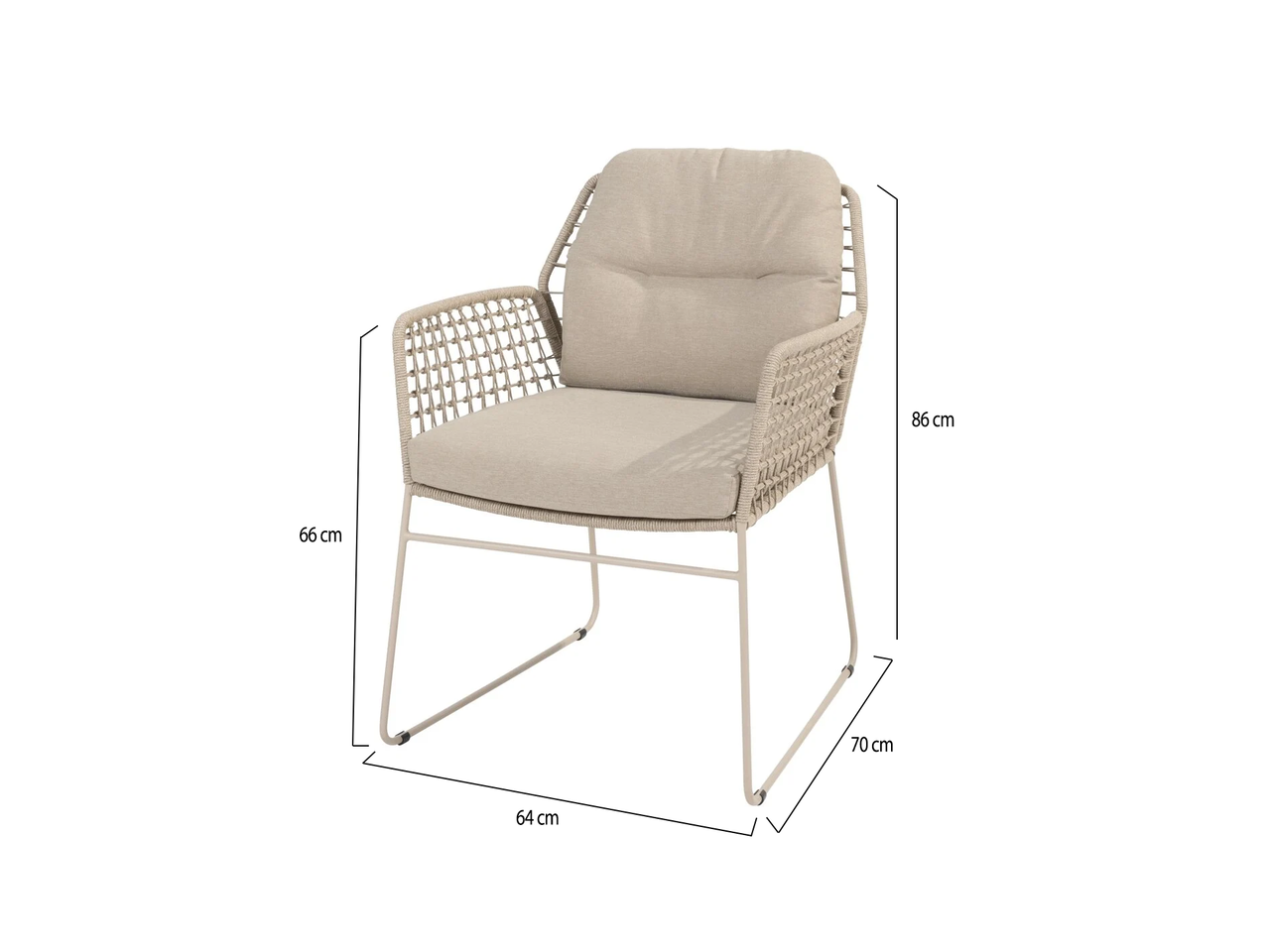 4 Seasons Outdoor Albano dining tuinstoel latte Taste 4SO set van 6