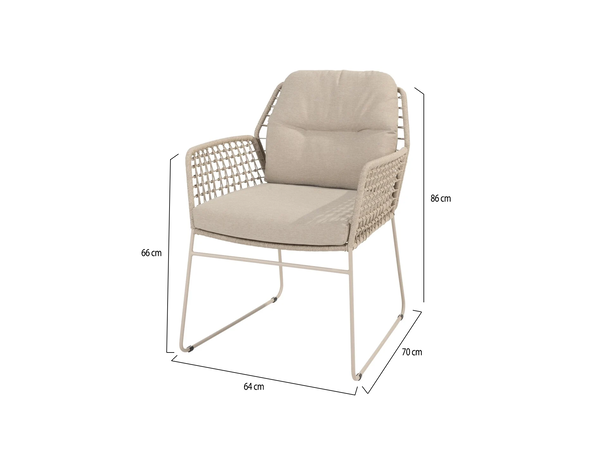 4 Seasons Outdoor Albano dining tuinstoel latte Taste 4SO set van 6
