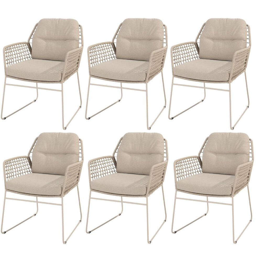 4 Seasons Outdoor Albano dining tuinstoel latte Taste 4SO set van 6
