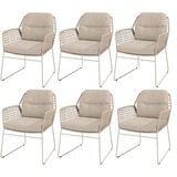 4 Seasons Outdoor Albano dining tuinstoel latte Taste 4SO set van 6