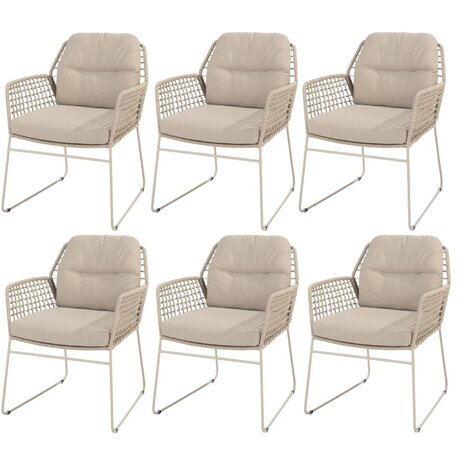 4 Seasons Outdoor Albano dining tuinstoel latte Taste 4SO set van 6