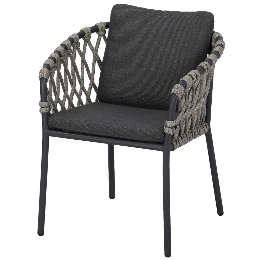 AVH-Collectie Amalfi dining tuinstoel antraciet aluminium rope AVH-Collectie Amalfi dining tuinstoel antraciet aluminium rope