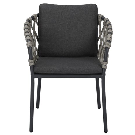 AVH-Collectie Amalfi dining tuinstoel antraciet aluminium rope AVH-Collectie Amalfi dining tuinstoel antraciet aluminium rope