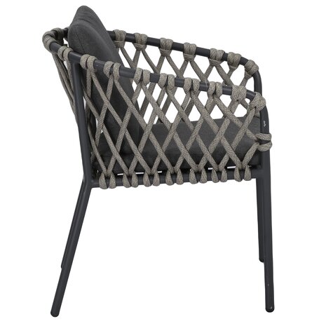 AVH-Collectie Amalfi dining tuinstoel antraciet aluminium rope AVH-Collectie Amalfi dining tuinstoel antraciet aluminium rope