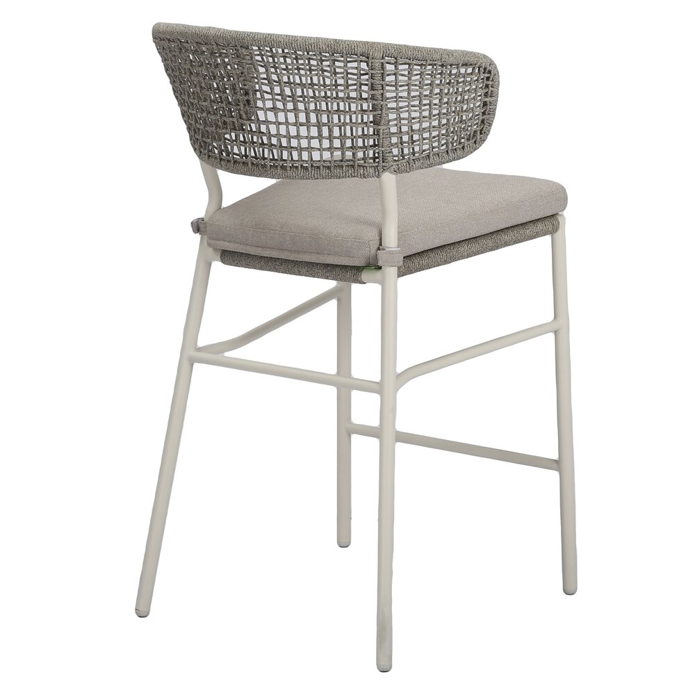 AVH-Collectie Modena barstoel natural sand rope aluminium stapelbaar AVH-Collectie Modena barstoel natural sand rope aluminium stapelbaar