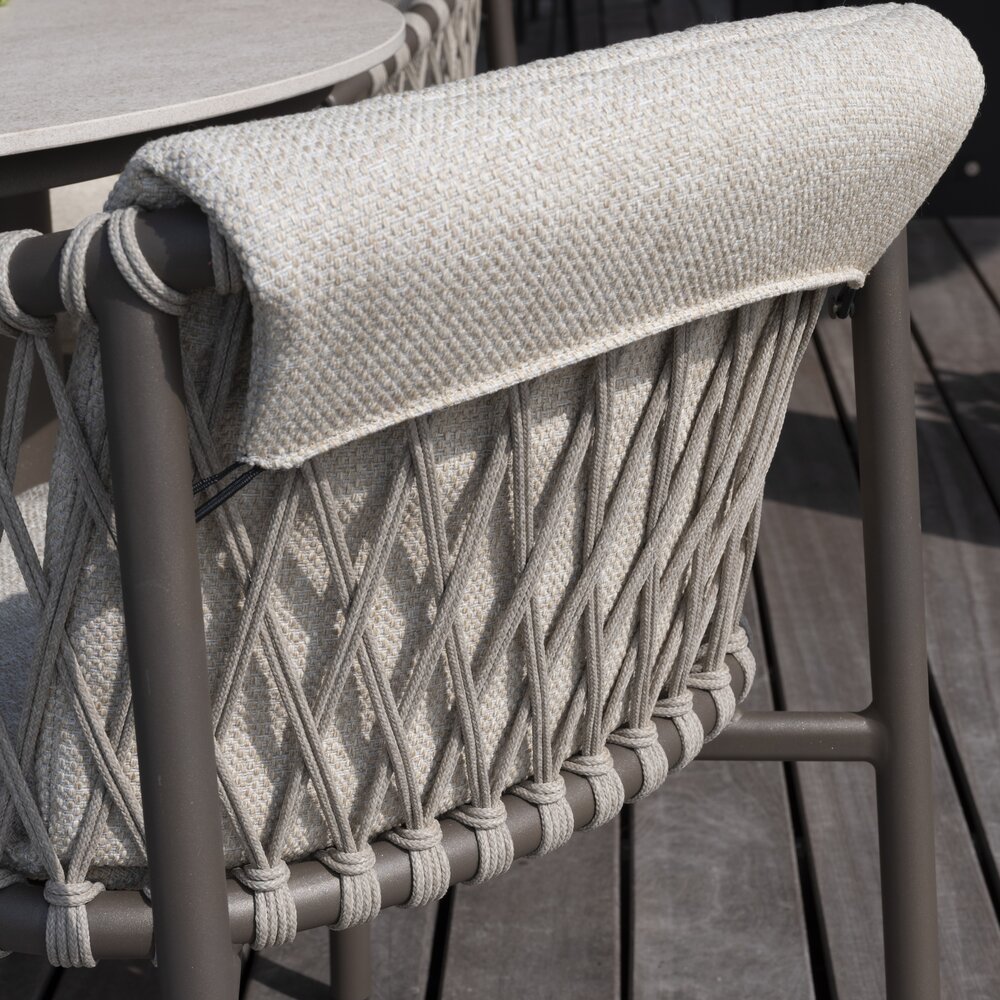 4 Seasons Outdoor Prado Allora dining tuinset 160 cm rond 7 delig latte terre 4 Seasons Outdoor