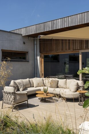 4 Seasons Outdoor Ezra modulaire organische hoek loungeset 3 delig terre 4 Seasons Outdoor 4 Seasons Outdoor Ezra modulaire organische hoek loungeset 3 delig terre 4 Seasons Outdoor