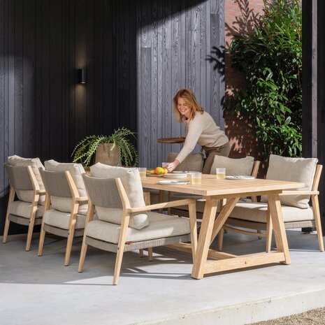 4 Seasons Outdoor Noah Julia low dining tuinset 7 delig 300x100xH69 teak 4 Seasons Outdoor 4 Seasons Outdoor Noah Julia low dining tuinset 7 delig 300x100xH69 teak 4 Seasons Outdoor