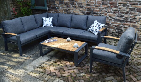 AVH-Collectie Costa Rica hoek loungeset 6 delig aluminium antraciet AVH-Collectie Costa Rica hoek loungeset 6 delig aluminium antraciet