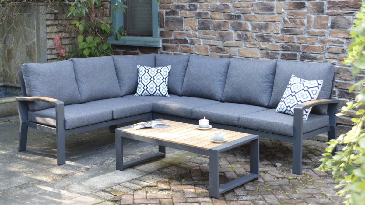 Aluminium Loungeset Hoekbank - Antraciet Frame - 5-delig - Belito Lotte - Foto 2
