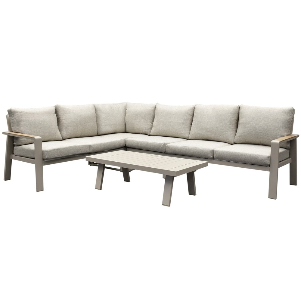 AVH-Collectie Lola hoek loungeset 5-delig aluminium latte zand AVH-Collectie Lola hoek loungeset 5-delig aluminium latte zand