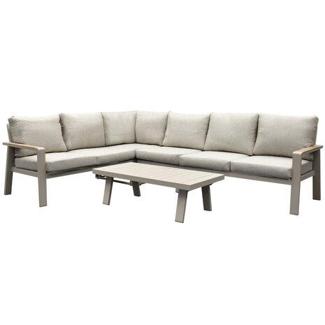 AVH-Collectie Lola hoek loungeset 5-delig aluminium latte zand AVH-Collectie Lola hoek loungeset 5-delig aluminium latte zand