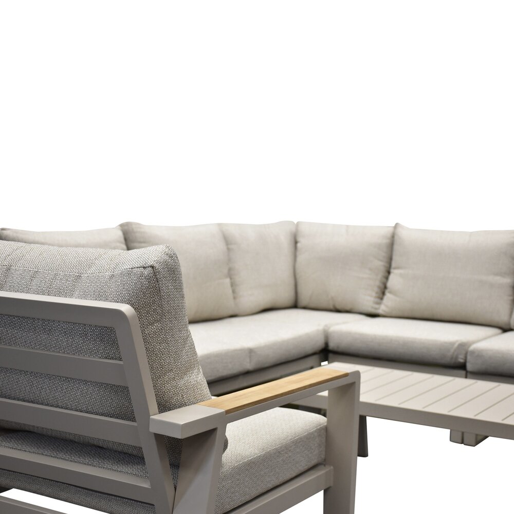 AVH-Collectie Lola hoek loungeset 5-delig aluminium latte zand AVH-Collectie Lola hoek loungeset 5-delig aluminium latte zand