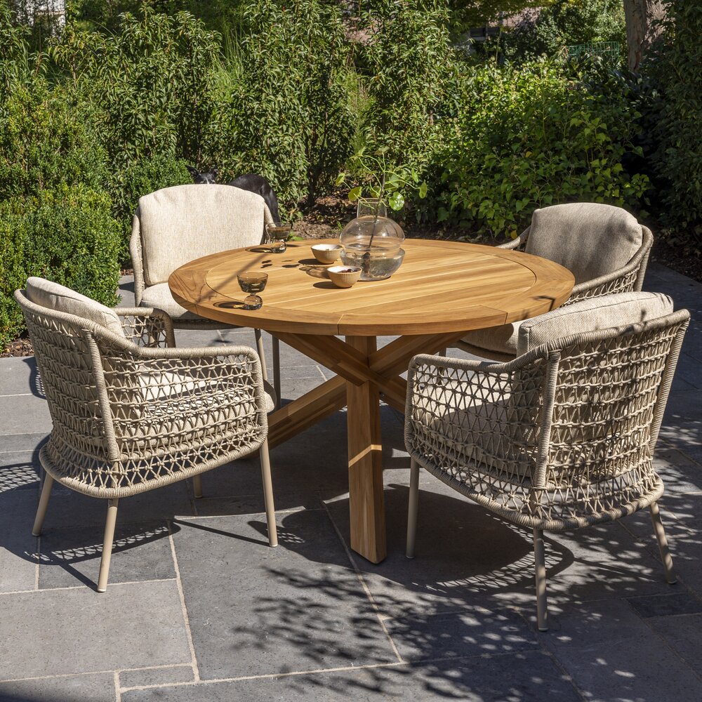 4 Seasons Outdoor Puccini Prado dining tuinset 160 cm rond 7 delig teak 4 Seasons Outdoor 4 Seasons Outdoor Puccini Prado dining tuinset 160 cm rond 7 delig teak 4 Seasons Outdoor