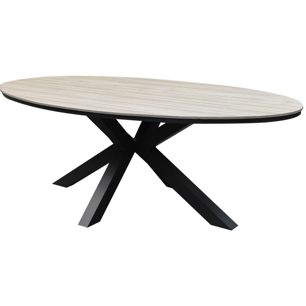 AVH-Collectie Apollo Salvador dining tuinset ovaal 220x115xH75 cm 7 delig polywood rope