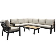 AVH-Collectie Lola hoek loungeset 6-delig aluminium antraciet