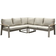 AVH-Collectie Lola hoek loungeset 3-delig aluminium latte zand