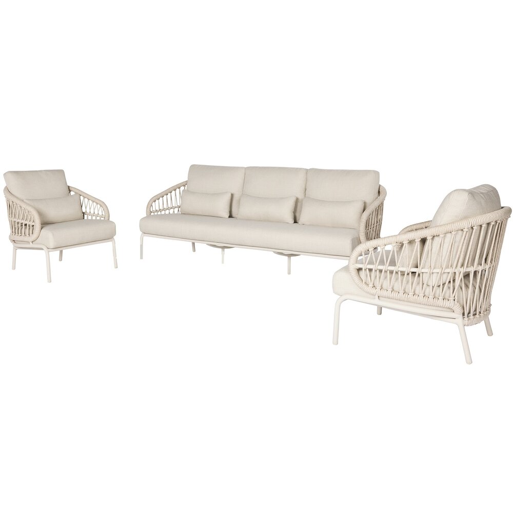 SUNS Suns Tosca stoel bank loungeset 3 delig camel sand rope SUNS Suns Tosca stoel bank loungeset 3 delig camel sand rope