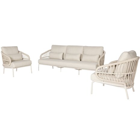 SUNS Suns Tosca stoel bank loungeset 3 delig camel sand rope SUNS Suns Tosca stoel bank loungeset 3 delig camel sand rope