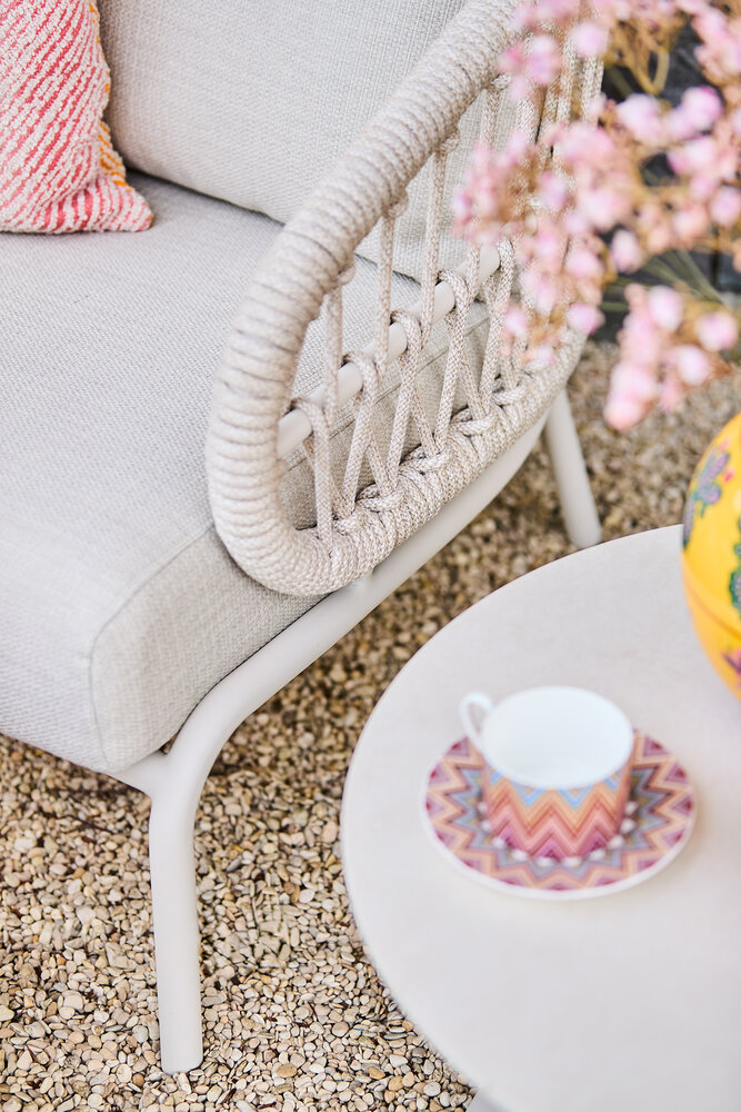 SUNS Suns Tosca stoel bank loungeset 3 delig camel sand rope SUNS Suns Tosca stoel bank loungeset 3 delig camel sand rope