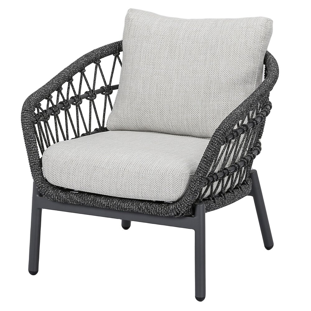 AVH-Collectie Arezzo low dining loungestoel antraciet rope AVH-Collectie Arezzo low dining loungestoel antraciet rope