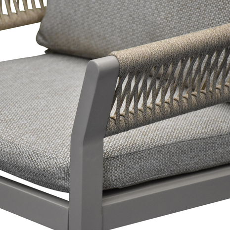 AVH-Collectie Saigon Salvador dining tuinset ovaal 220x115xH75 cm 7 delig polywood zand AVH-Collectie Saigon Salvador dining tuinset ovaal 220x115xH75 cm 7 delig polywood zand