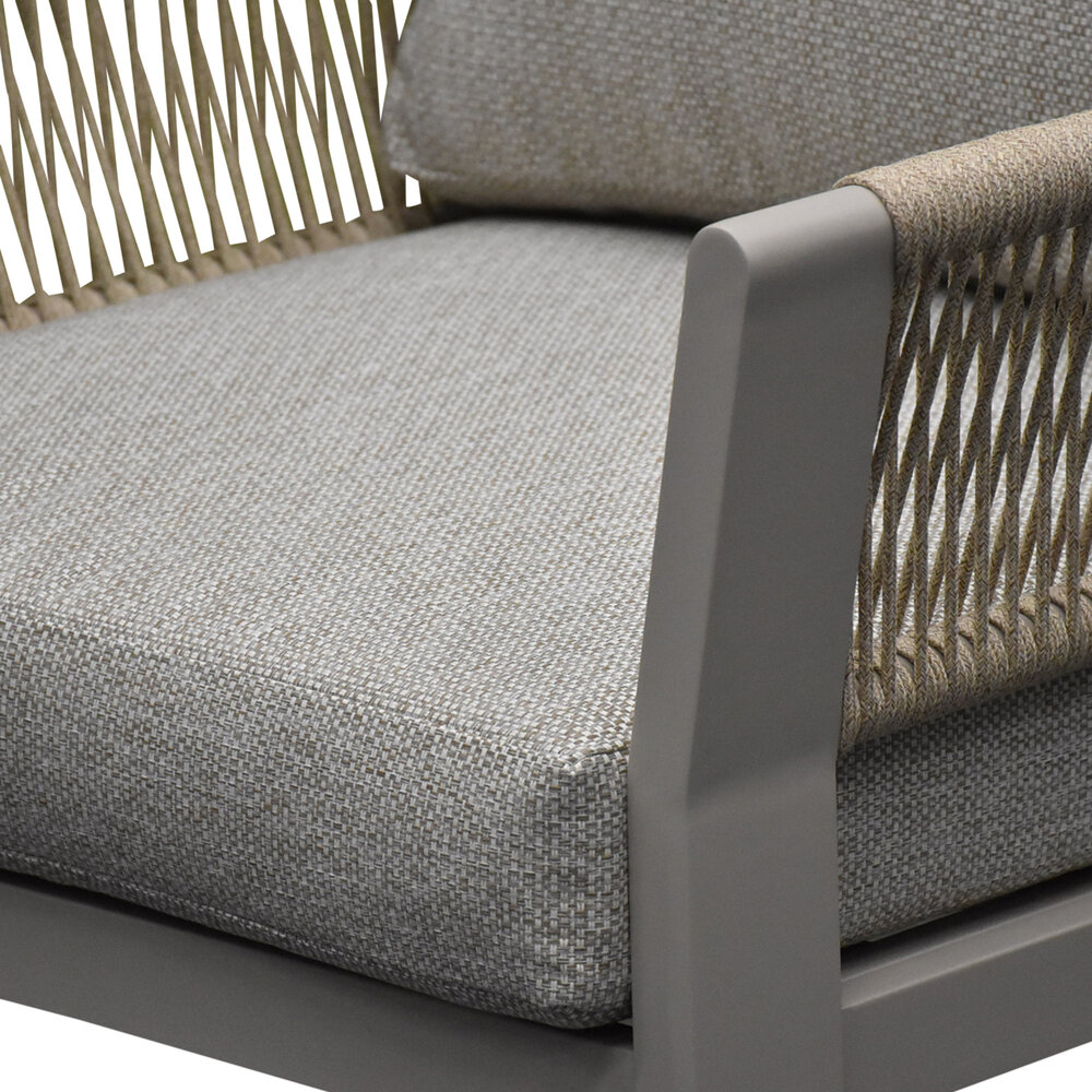 AVH-Collectie Saigon stoel bank loungeset 3 delig latte zand aluminium AVH-Collectie Saigon stoel bank loungeset 3 delig latte zand aluminium