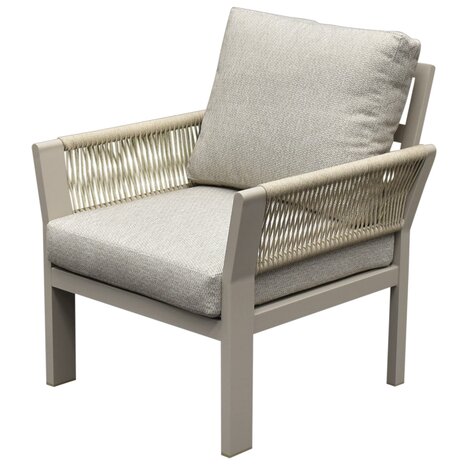 AVH-Collectie Saigon stoel bank loungeset 3 delig latte zand aluminium AVH-Collectie Saigon stoel bank loungeset 3 delig latte zand aluminium