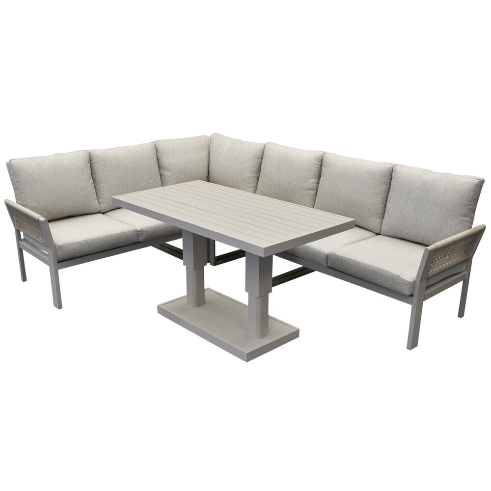 AVH-Collectie Saigon lounge dining set 5 delig verstelbare tafel latte zand AVH-Collectie Saigon lounge dining set 5 delig verstelbare tafel latte zand