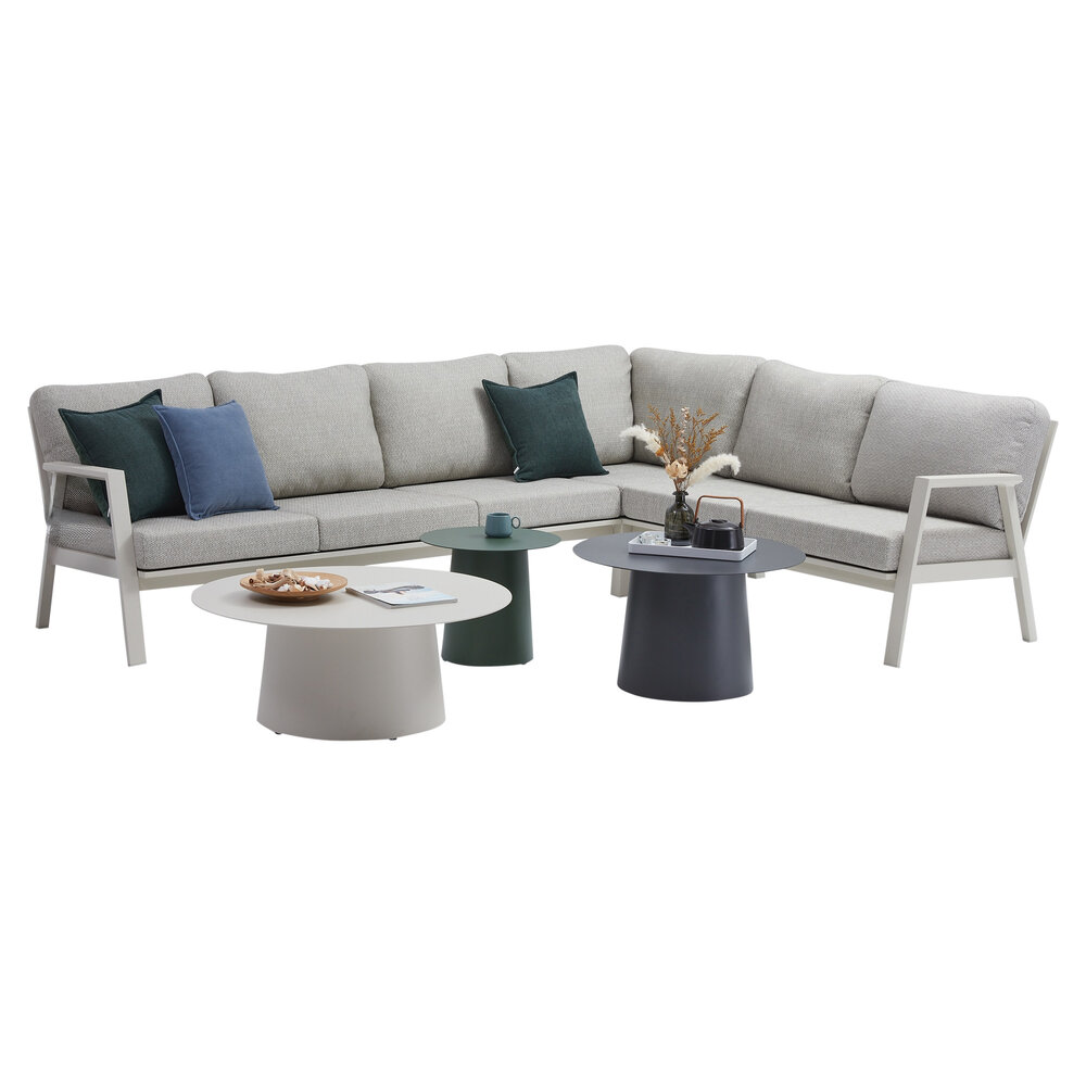 AVH-Collectie Barolo hoek loungeset 6 delig aluminium latte zand AVH-Collectie Barolo hoek loungeset 6 delig aluminium latte zand