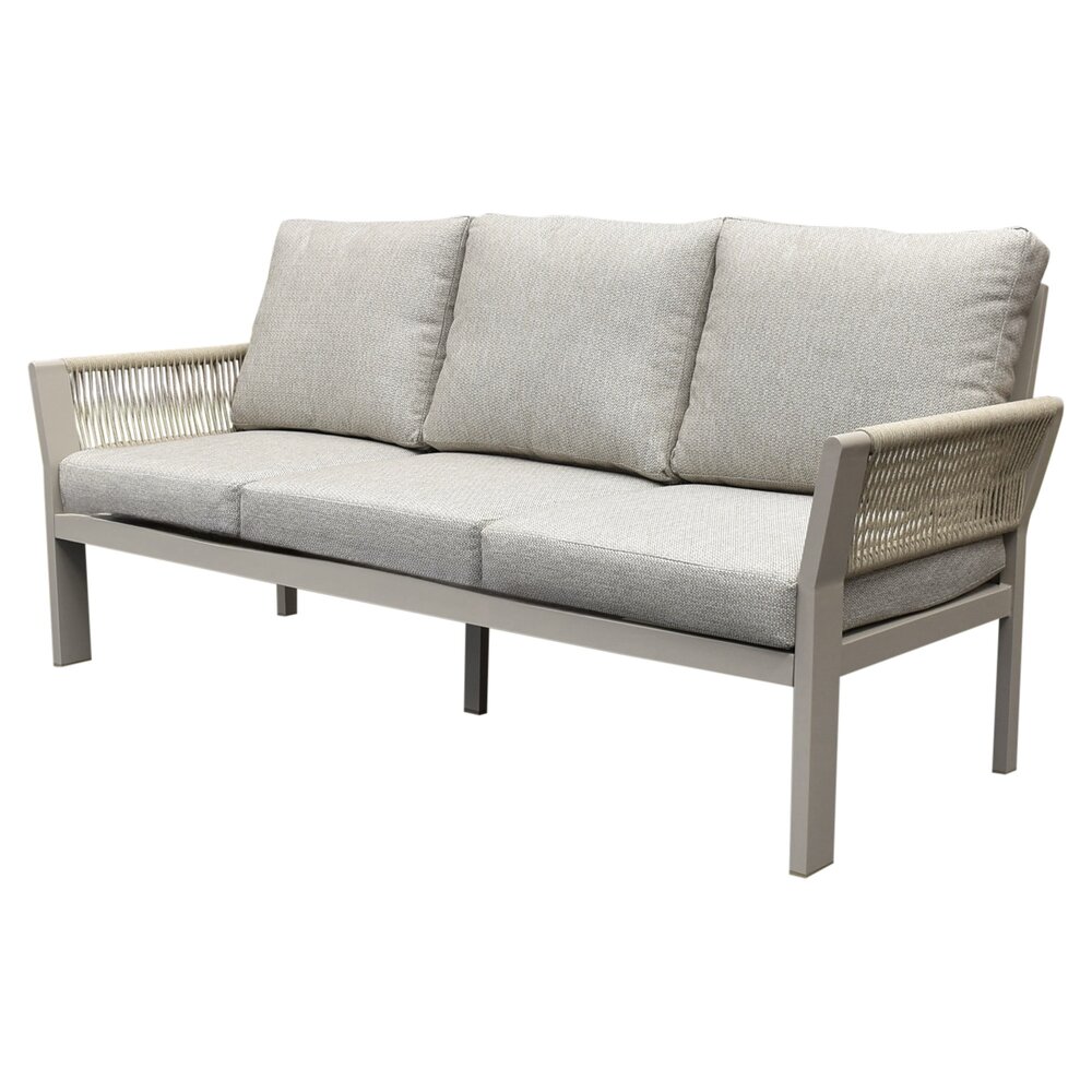 AVH-Collectie Saigon stoel bank dining loungeset 4 delig verstelbare tafel latte zand aluminium AVH-Collectie Saigon stoel bank dining loungeset 4 delig verstelbare tafel latte zand aluminium