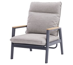 AVH-Collectie Alzano lounge tuinstoel verstelbaar zand rope aluminium antraciet AVH-Collectie Alzano lounge tuinstoel verstelbaar zand rope aluminium antraciet