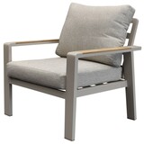 AVH-Collectie Lola lounge tuinstoel aluminium latte soft grey kussens AVH-Collectie Lola lounge tuinstoel aluminium latte soft grey kussens