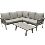 AVH-Collectie Saigon hoek loungeset 4 delig latte zand aluminium