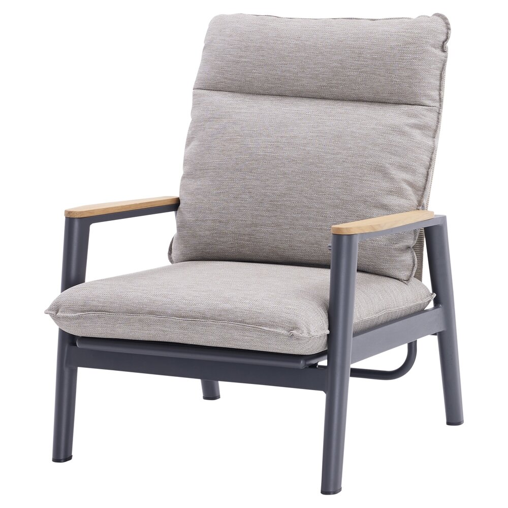 AVH-Collectie Alzano stoel bank loungeset 5 delig verstelbaar zand rope aluminium antraciet AVH-Collectie Alzano stoel bank loungeset 5 delig verstelbaar zand rope aluminium antraciet