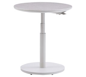 AVH-Collectie San Sebastian verstelbare bijzettafel 59xH45-65 cm rond aluminium sintered stone latte AVH-Collectie San Sebastian verstelbare bijzettafel 59xH45-65 cm rond aluminium sintered stone latte