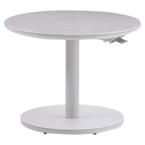 AVH-Collectie San Sebastian verstelbare bijzettafel 59xH45-65 cm rond aluminium sintered stone latte AVH-Collectie San Sebastian verstelbare bijzettafel 59xH45-65 cm rond aluminium sintered stone latte