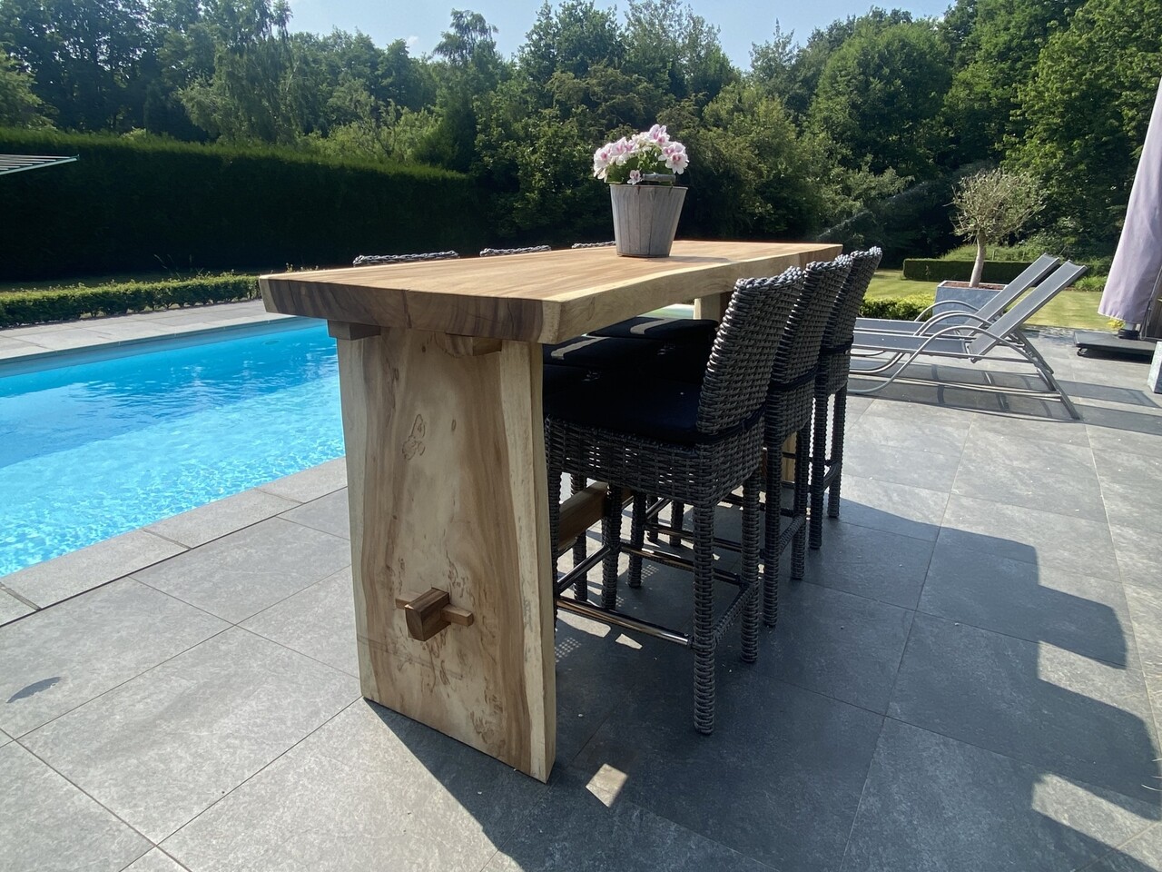 AVH-Collectie Boomstam bartafel 220x70xH110 cm – bladdikte 8 cm 